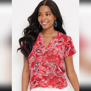 Maurices, Large, Atwood Paisley Flutter Sleeve Blouse